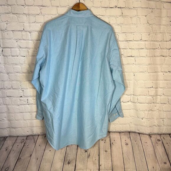 Ralph Lauren Dress Shirt Yarmouth Cotton Oxford Blue Mens 16 1/2 32/33 Color Pon - Picture 5 of 7